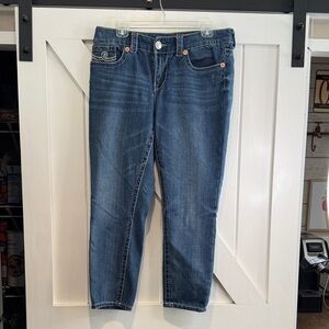 Seven7 Dark Blue Ankle Crop Jeans